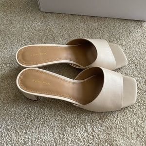 &other stories square toe heeled mule